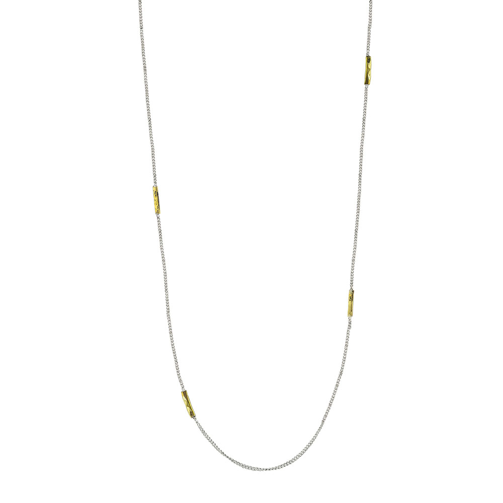 Waxing Poetic Bar Minuet Chain - Sterling Silver and Brass - 71cm